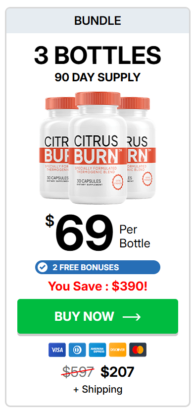 CitrusBurn 3 bottles 90-day supply